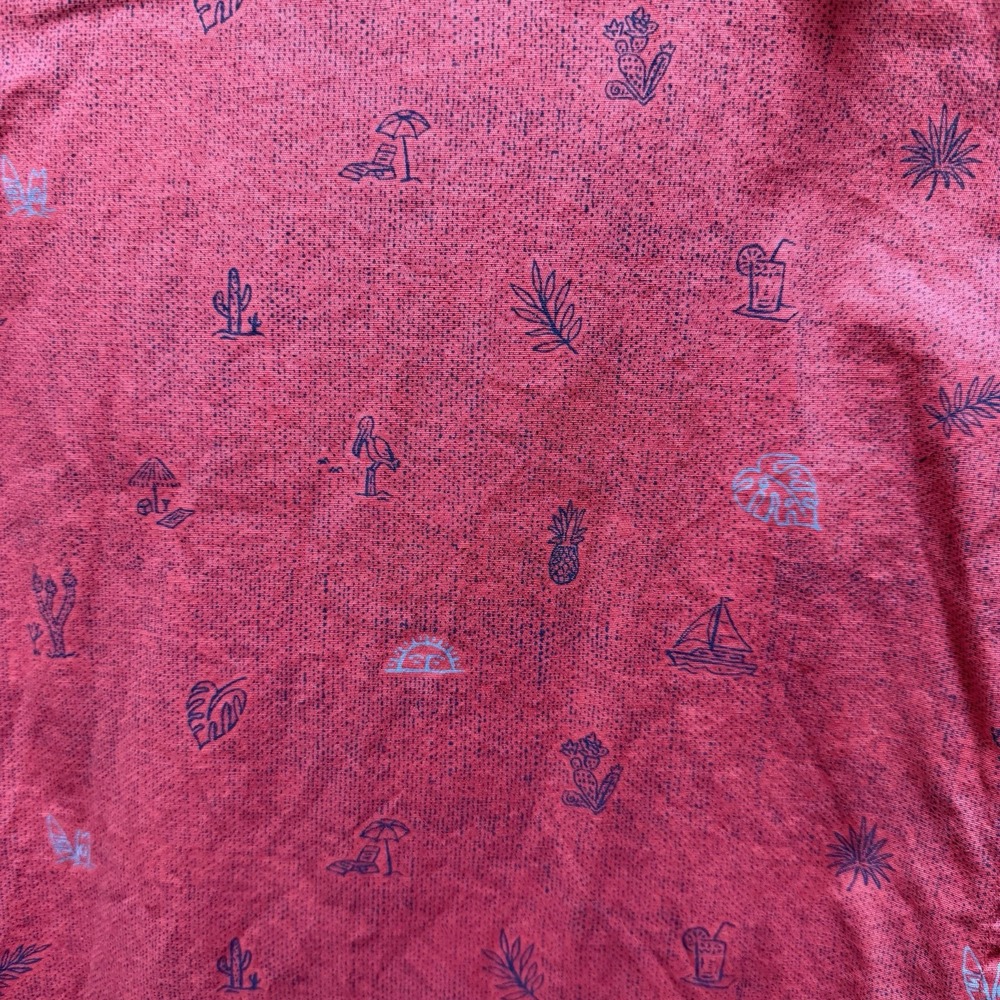 Columbia Red Beach Print Classic Fit Short Sleeve Shirt Size XXL 2XL - Picture 5 of 7